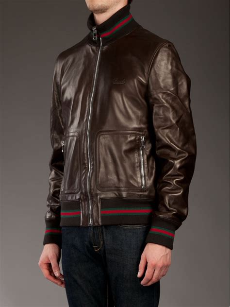 gucci women's black leather jacket|vintage gucci leather jacket men's.